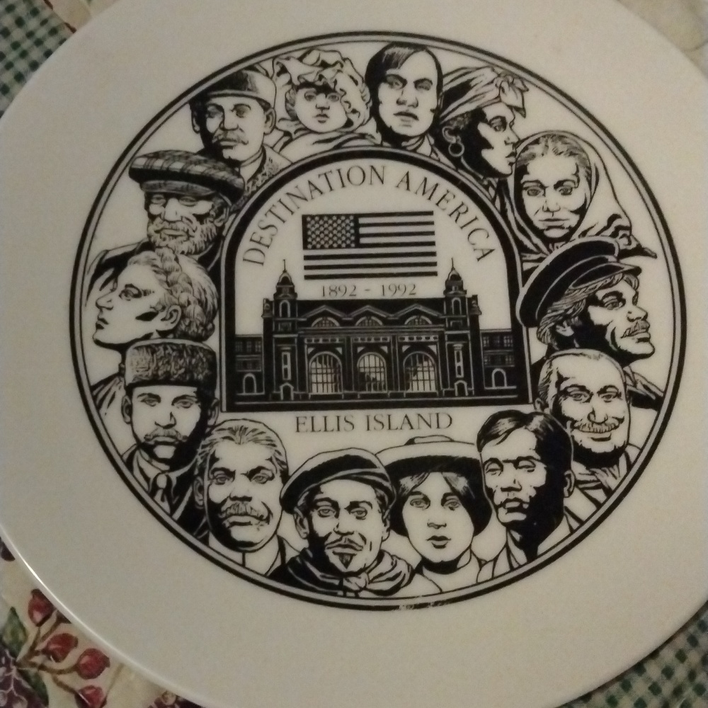 America 1892-1992 Ellis Island Plate Vintage